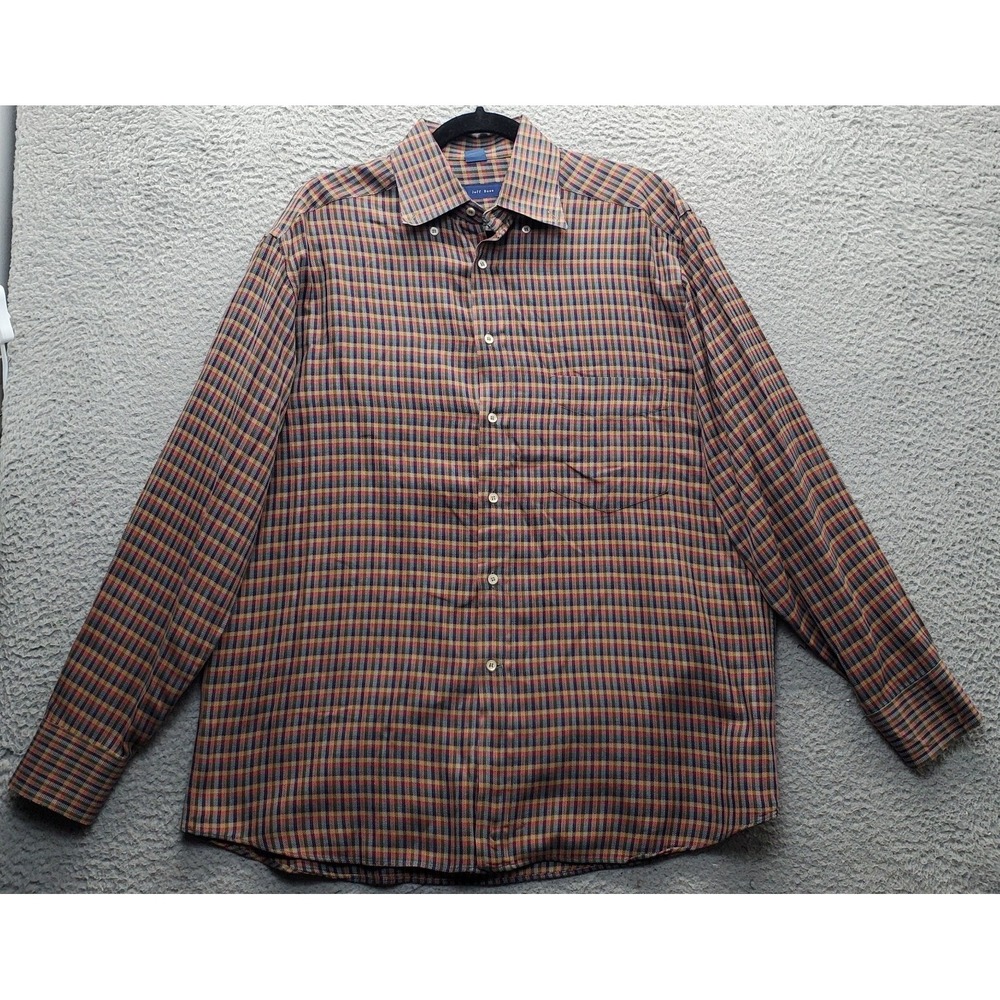 Jeff Rose Shirt Men Medium Multicolor Patterned Long Sleeve Collared Button Down